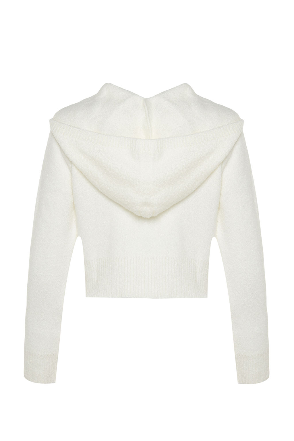 TRENDYOLMILLA Ekru Crop Kapusonlu Buklet Triko H?rka TWOAW24HI00370  фото 7