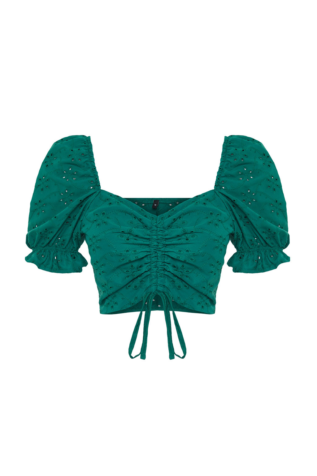 Yesil Buzgu Detayl? Crop Dokuma Bluz TWOSS24BZ00340 - Trendyolmilla фото 7