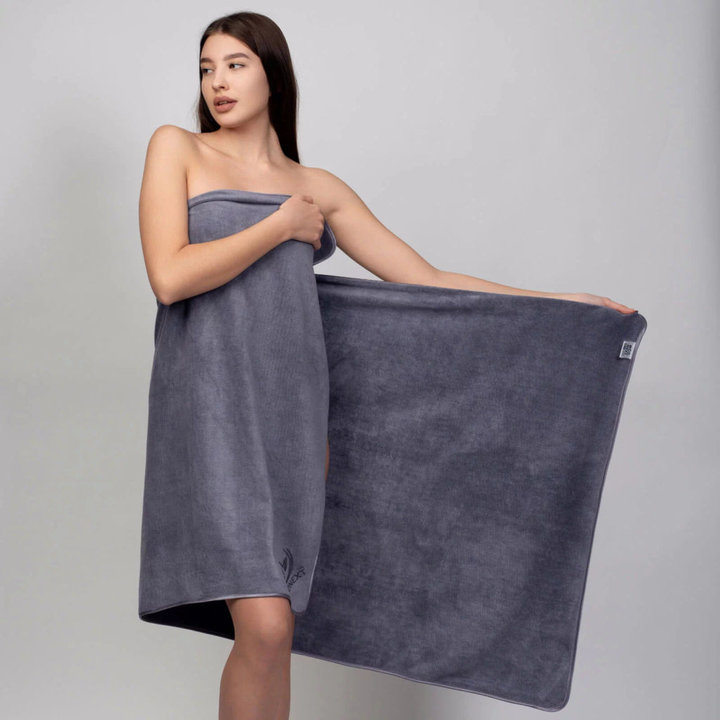 Полотенце Роскошь из трикотажной микрофибры 80*150см 440гр/м2  ECONEXT microfiber  фото 4