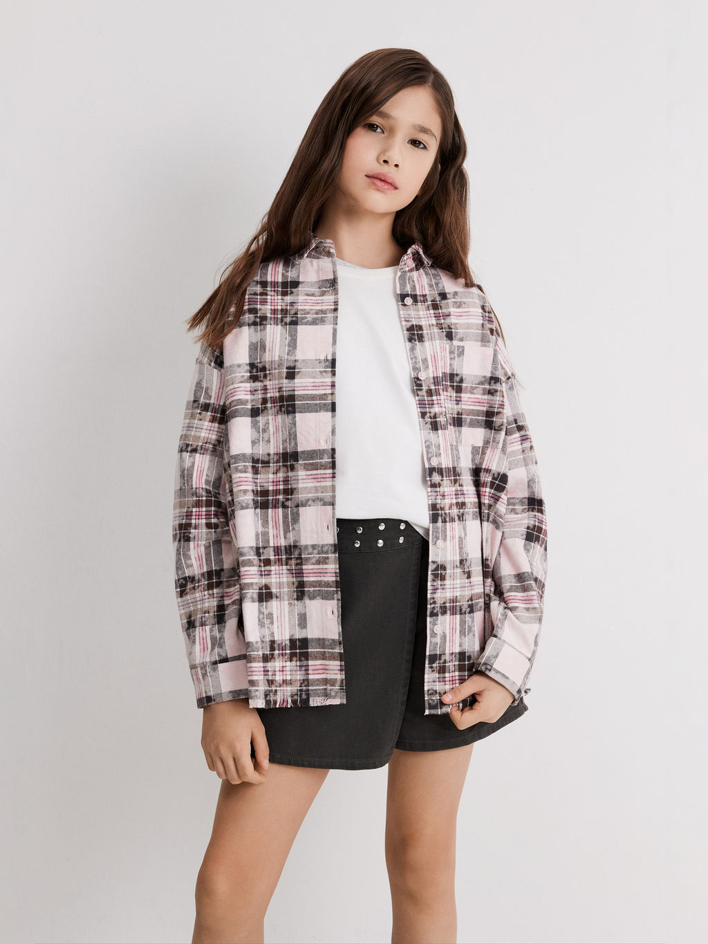 ACOOLA / Блузка детская для девочек Pireynik розовая клетка  фото 5