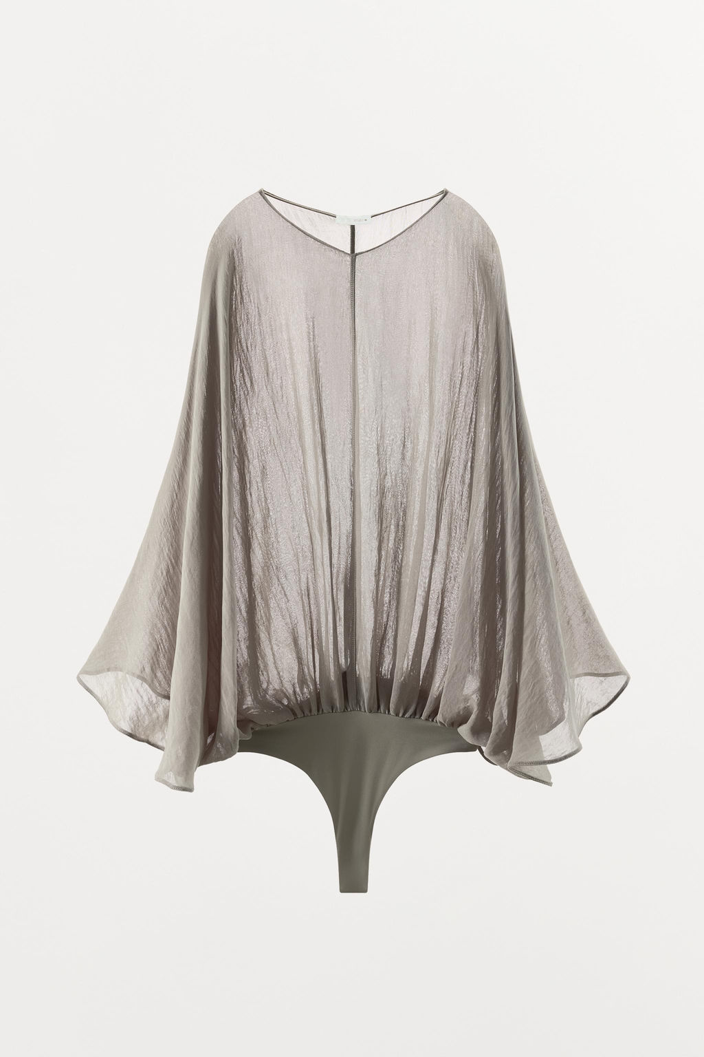 BODY FLUIDO SEMITRANSPARENTE / Gris medio - Zara фото 6
