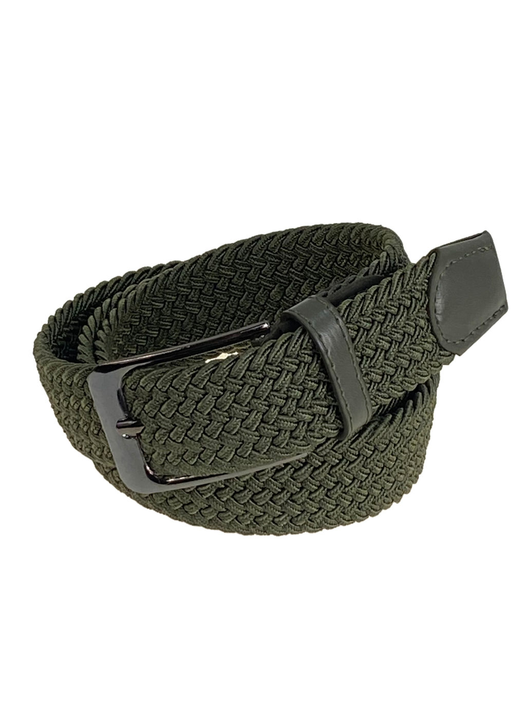 Ремень женский резинка текстильный, цвет зеленый