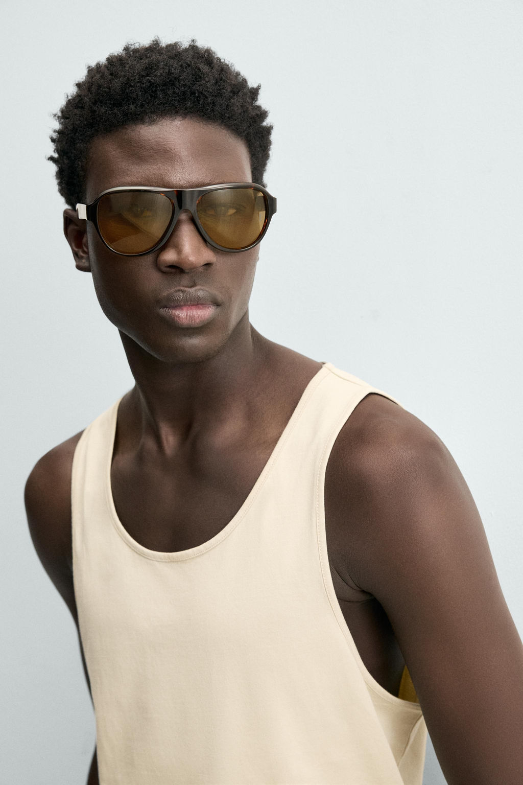 CAMISETA TANK REGULAR FIT MEDIUM WEIGHT / Beige claro - Zara фото 5