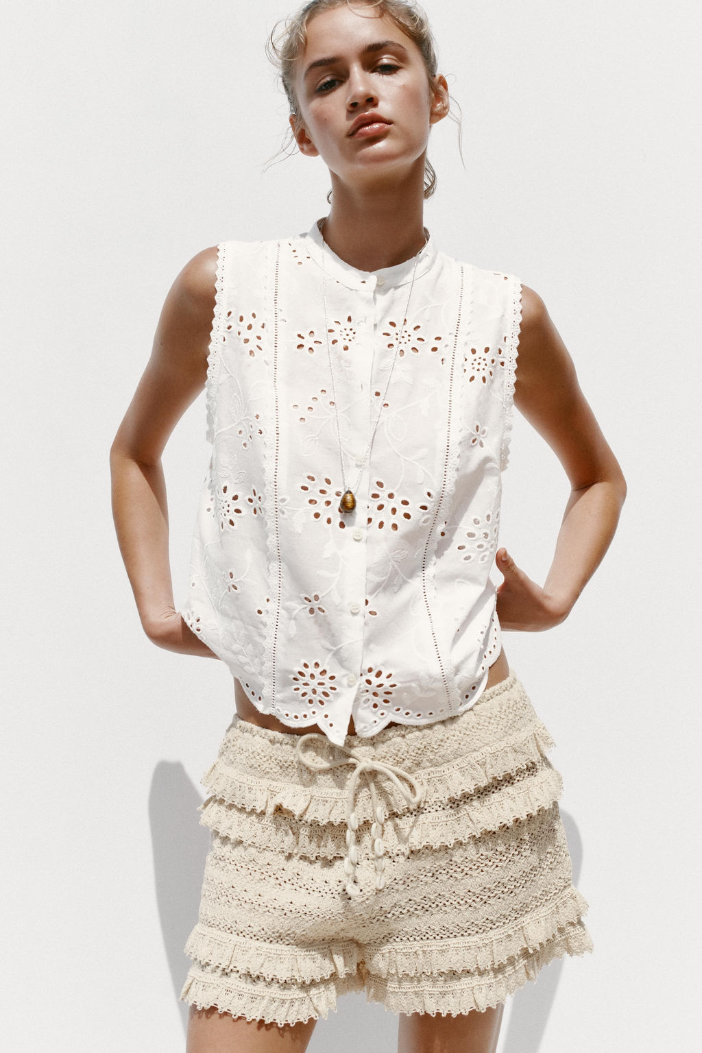 SHIRT WITH CUTWORK EMBROIDERY
