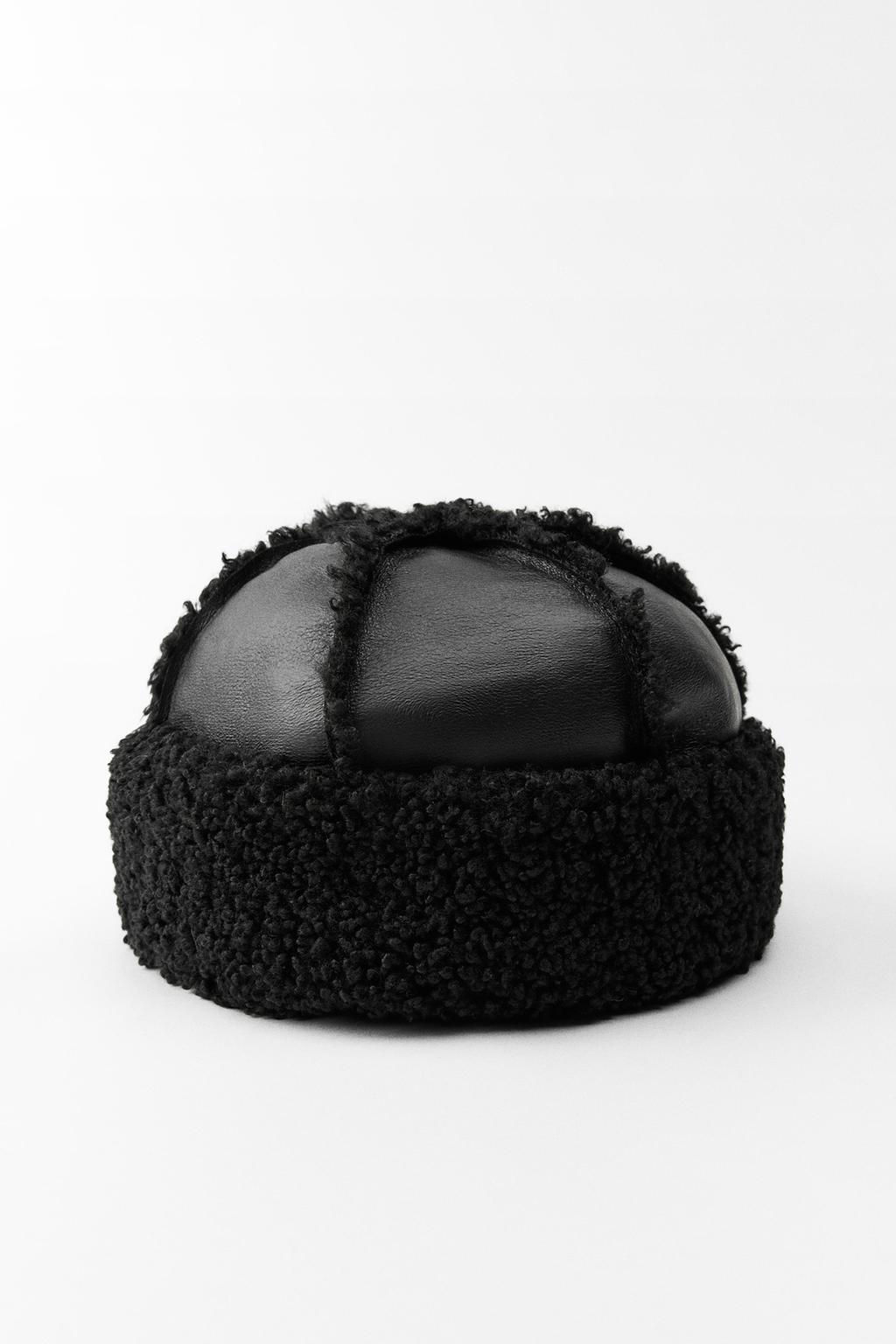 DOUBLE-FACED FAUX SHEARLING HAT - Zara фото 3