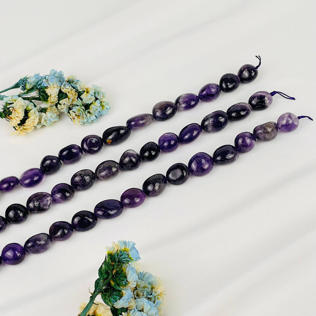 Бусины для украшений из Аметиста (галтовка) 39 см