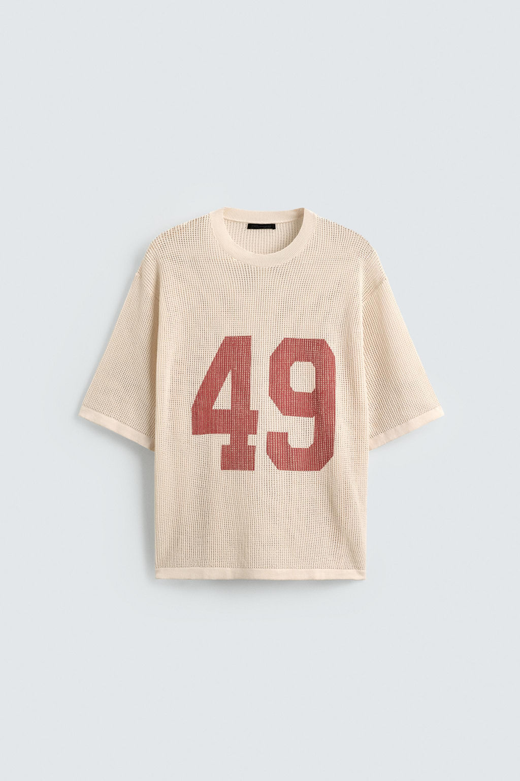 CAMISETA PUNTO ESTRUCTURA RED N?MERO / Crudo
