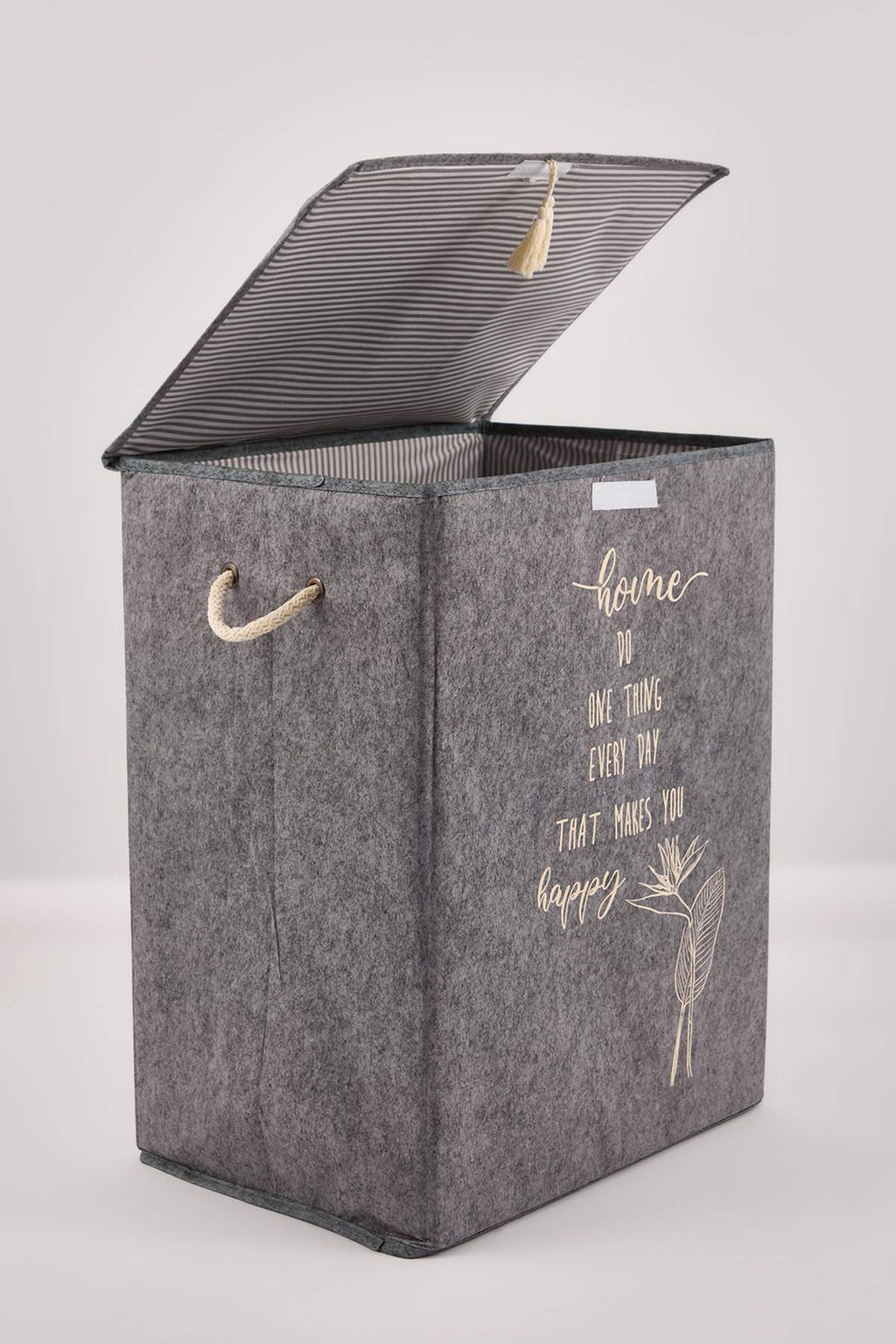 Gri Kece Kapakl? Camas?r Sepeti 55x41x30 Cm TPHAW26ST00001