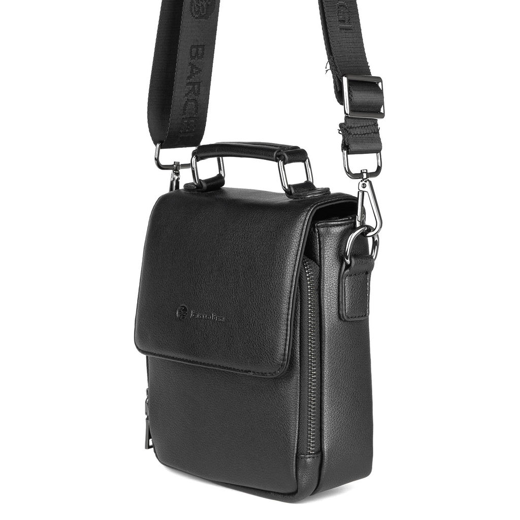 1021-1A black, мужская сумка "Мессенджер" из экокожи Barcelo Biagi