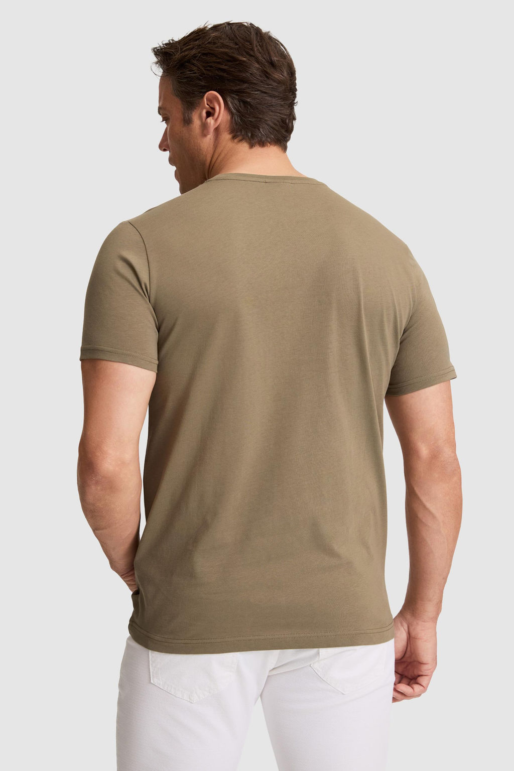 Erkek Haki Regular Fit Bisiklet Yaka Ti__rt