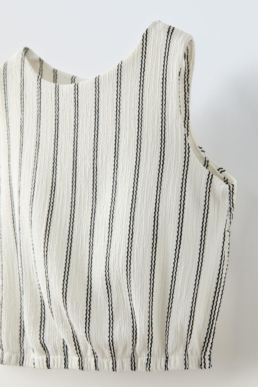 STRIPED TEXTURED TOP AND SKIRT CO-ORD - Zara фото 6