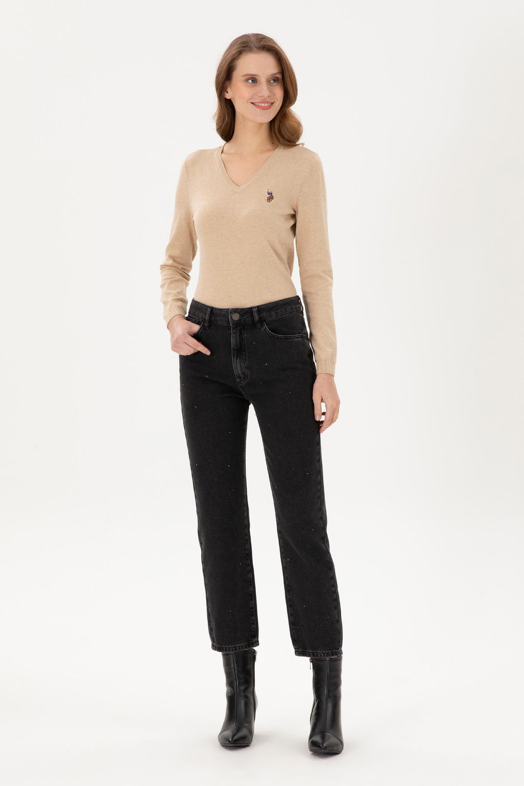 Женские черные джинсовые брюки - U.s. polo assn фото 7