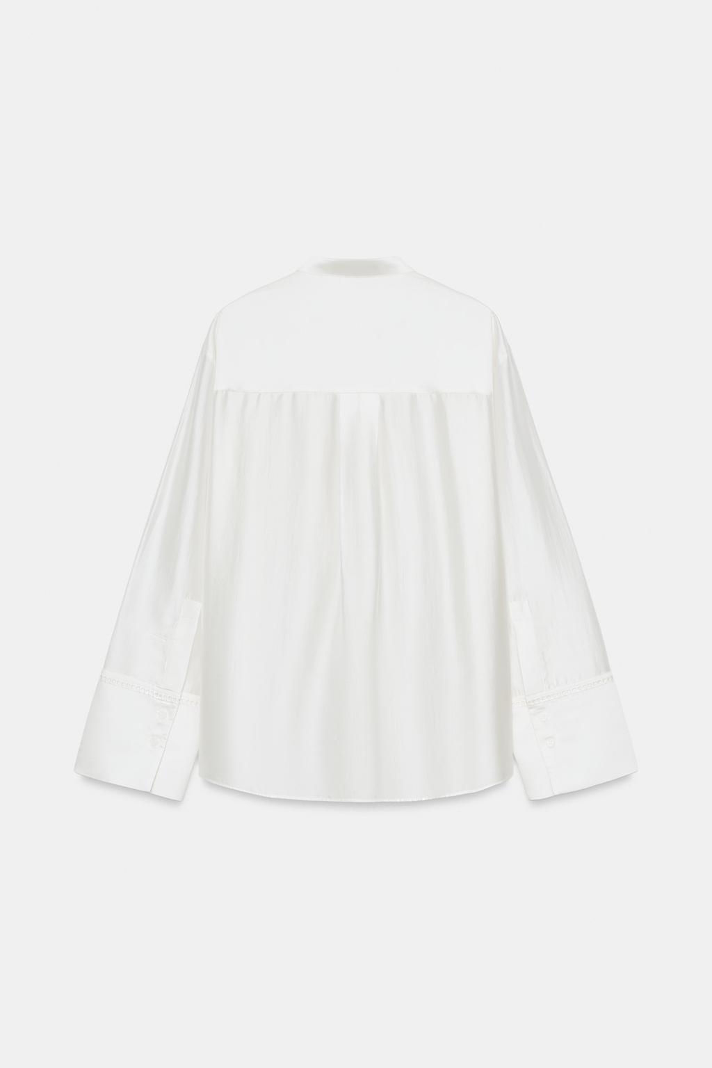 CAMISA BOLSILLO BORDADO ZW COLLECTION / Blanco - Zara фото 12