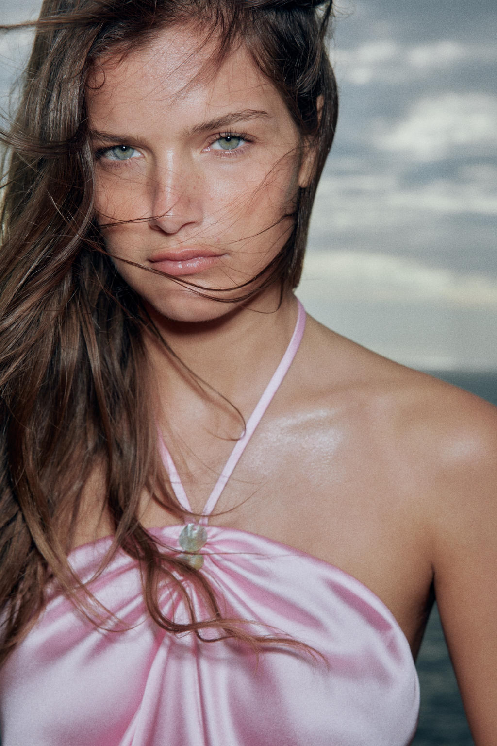 TOP SATINADO CUELLO HALTER / Rosa - Zara фото 2
