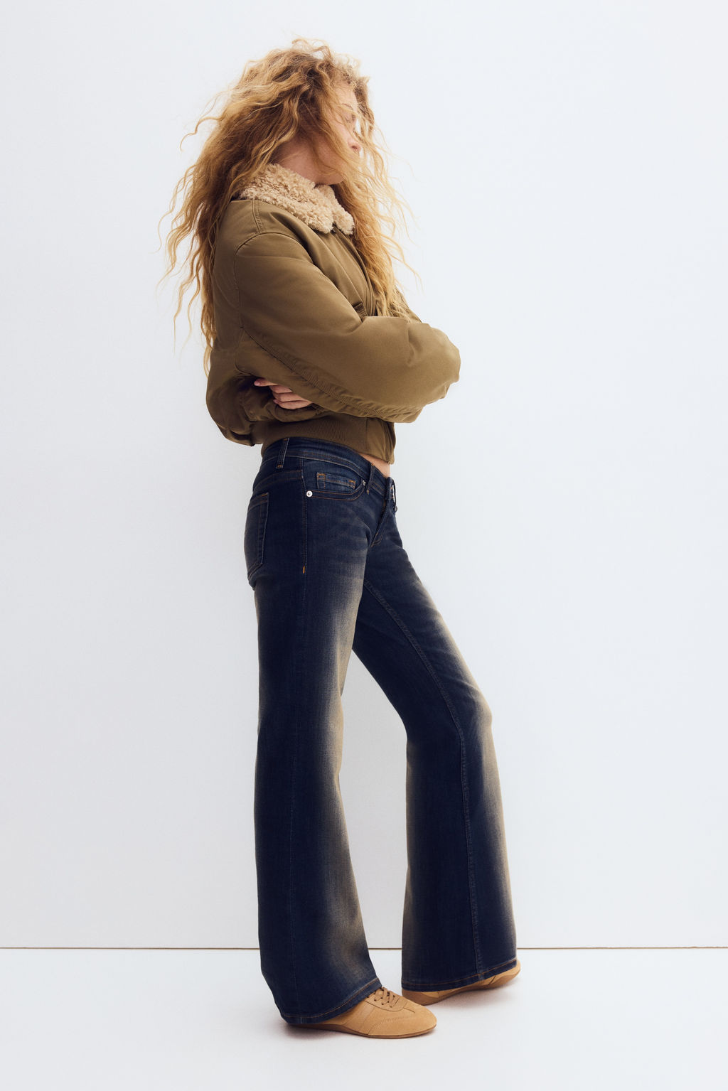 Flared Leg Ultra Low Waist Jeans - H&m фото 9