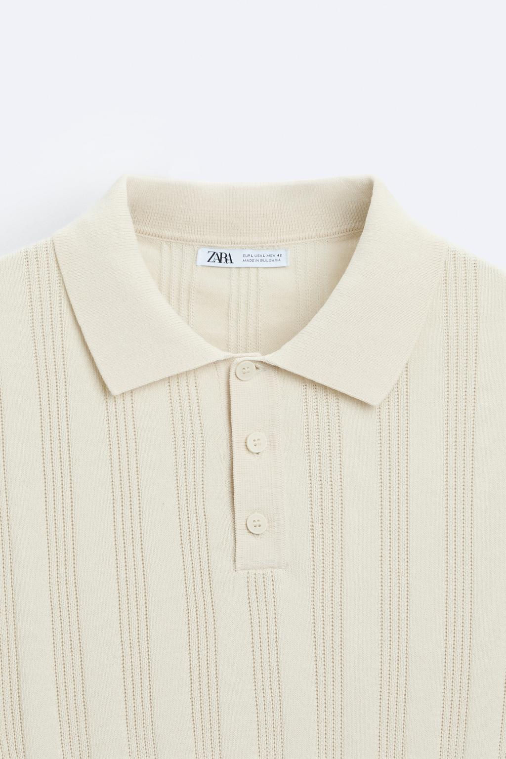 RIBBED KNIT POLO SHIRT - Zara фото 8