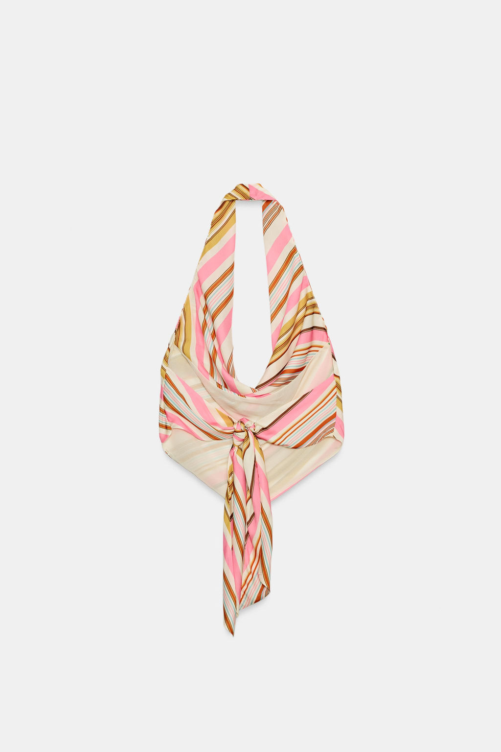 TOP SATINADO HALTER RAYAS / Multicolor - Zara фото 4