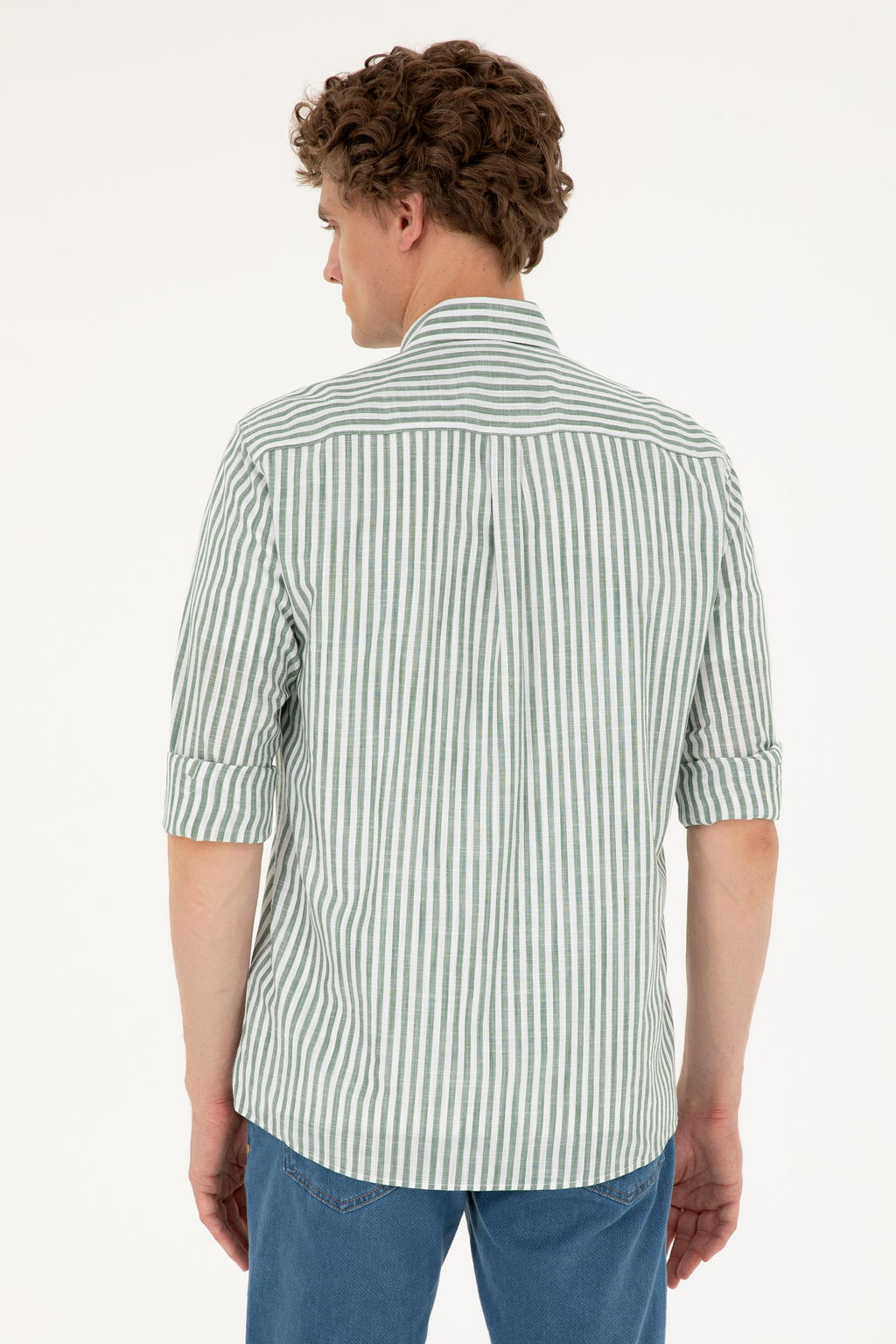 U. S. Polo Assn / Мужская рубашка цвета хаки с длинным рукавом - U.s. polo assn фото 12