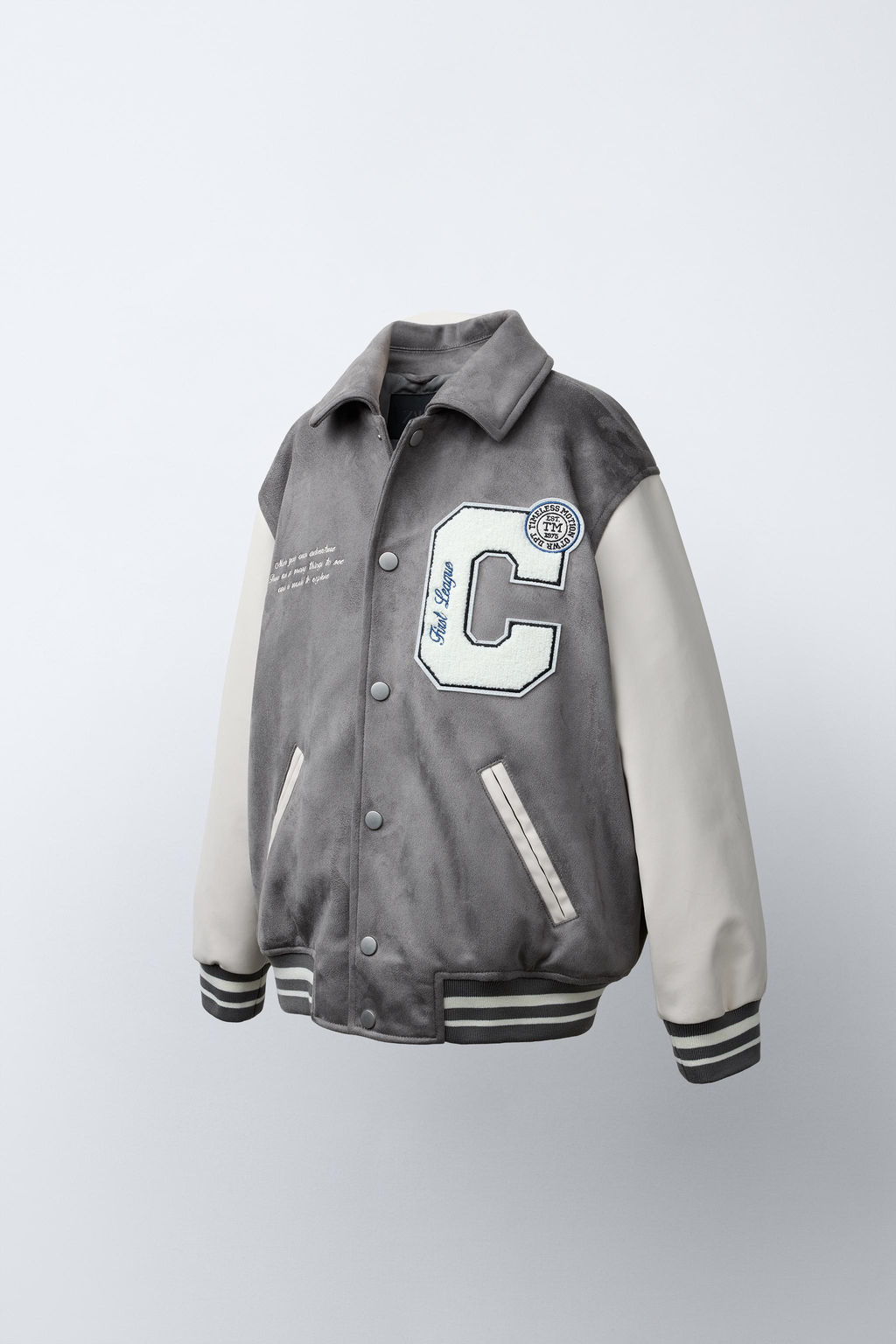 COMBINED SUEDE EFFECT BOMBER JACKET - Zara фото 2
