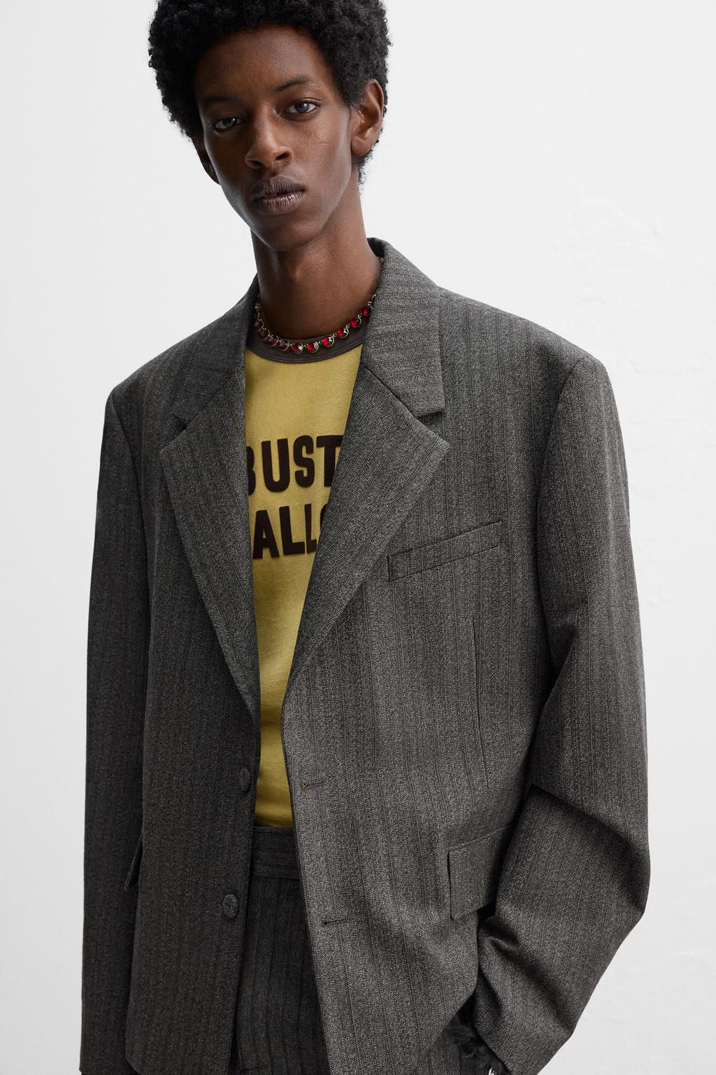 STRIPED SUIT BLAZER X HARRY LAMBERT - Zara фото 5