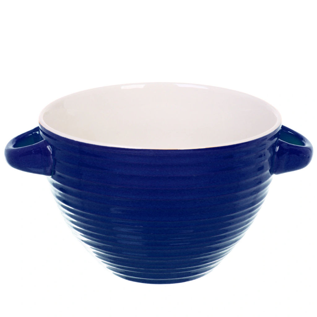 Цена за 2 шт. Бульонница керамическая 750мл "Полоски", микс цветов