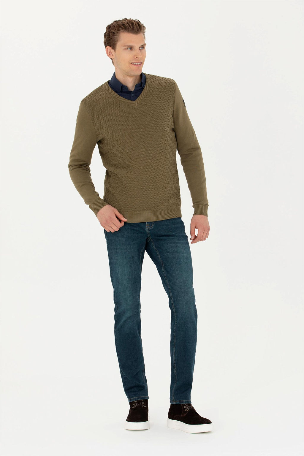 Мужской свитер цвета хаки - U.s. polo assn фото 4