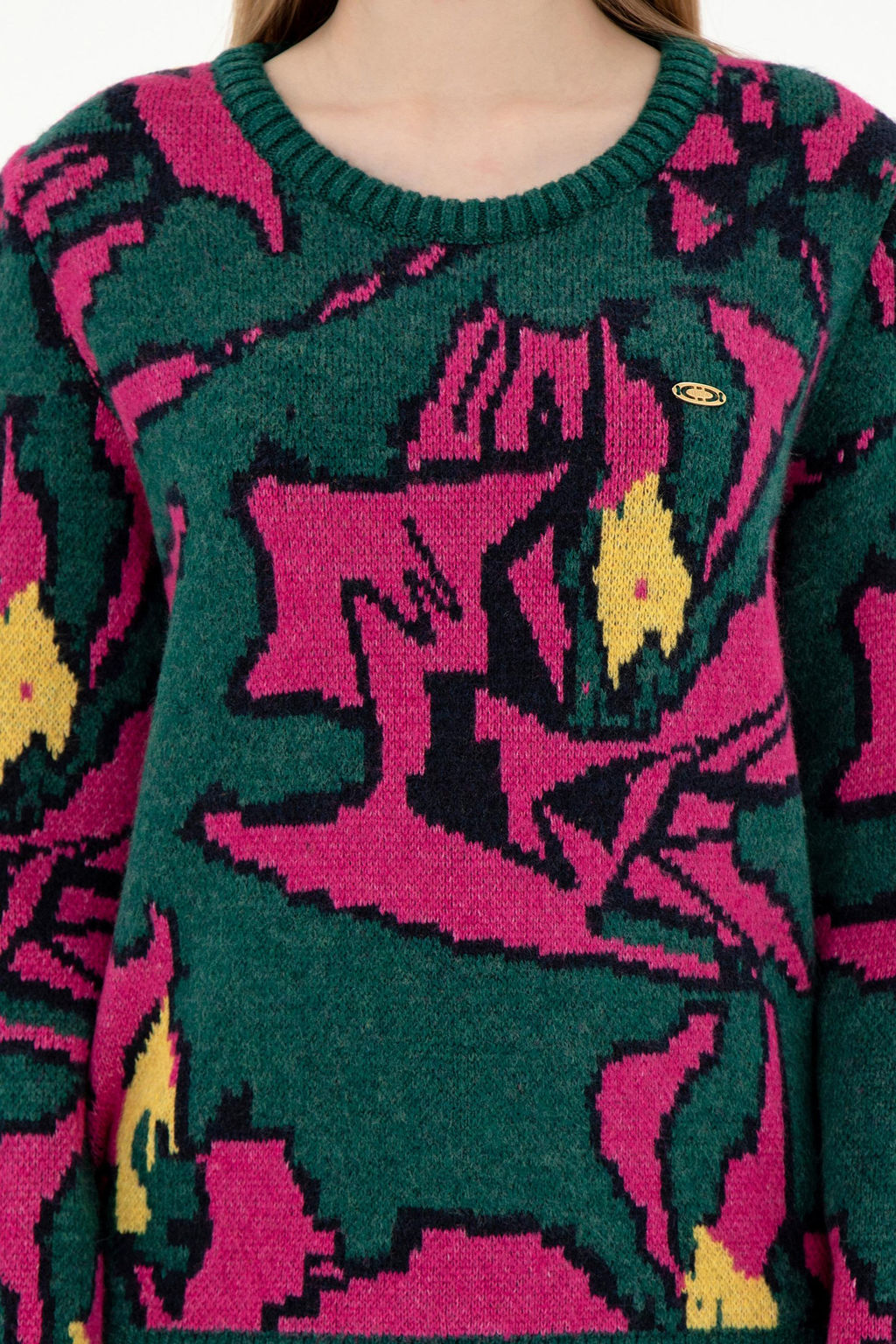 Женский темно-зеленый свитер Неожиданная скидка в корзине