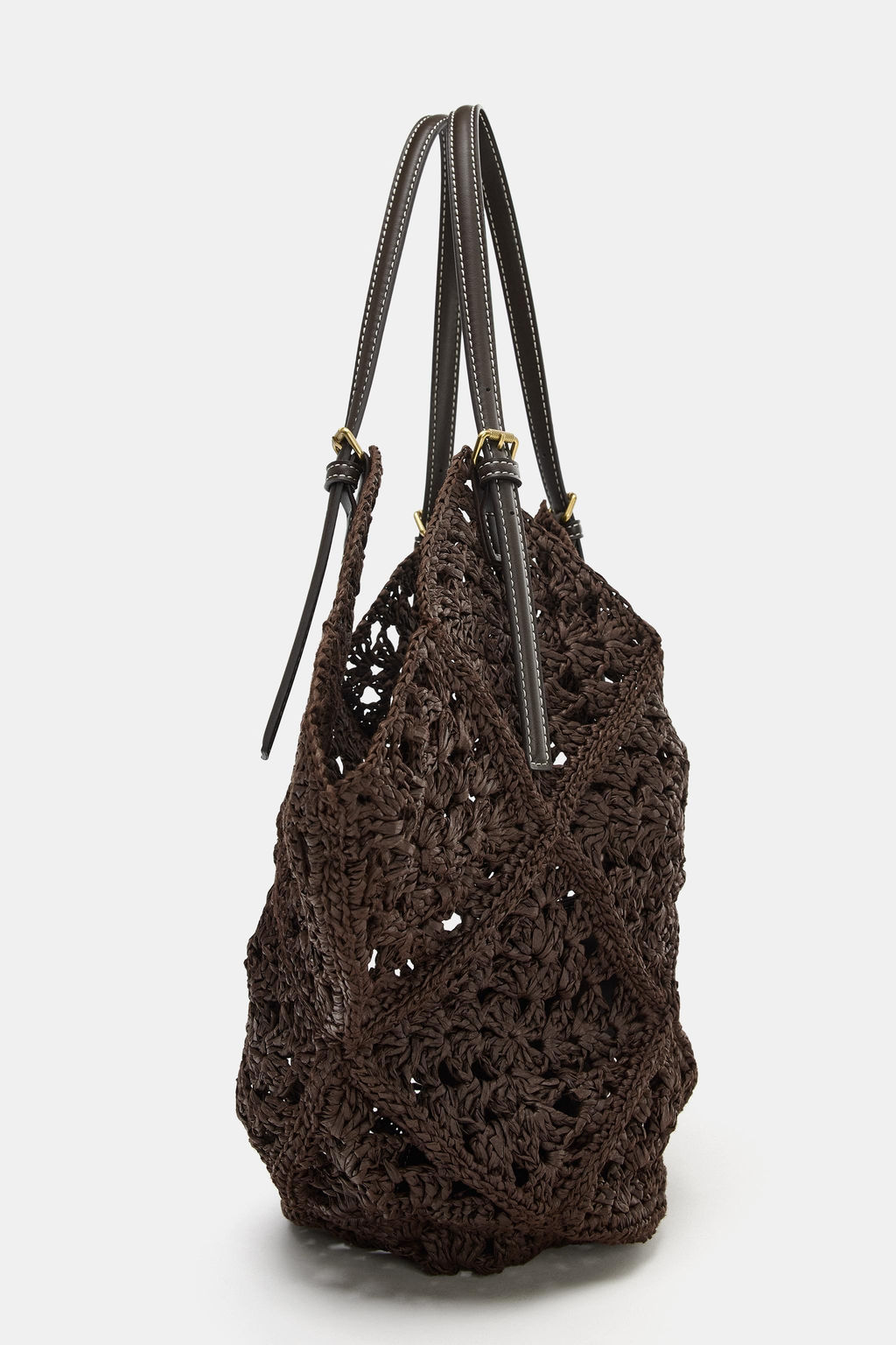 BOLSO SHOPPER CUERPO TRENZADO / Marr?n - Zara фото 5