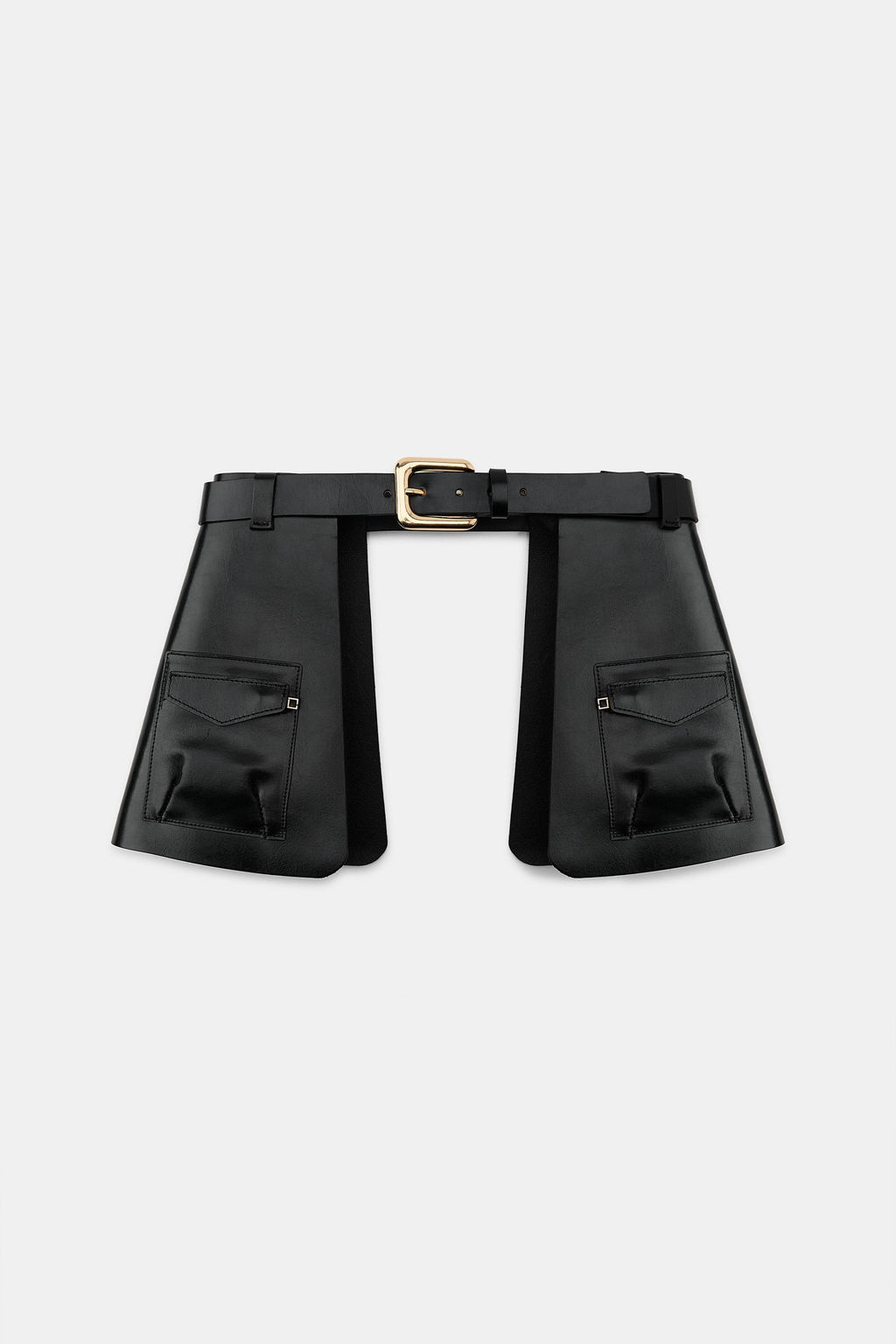100% LEATHER SKIRT BELT WITH POCKETS - Zara фото 3