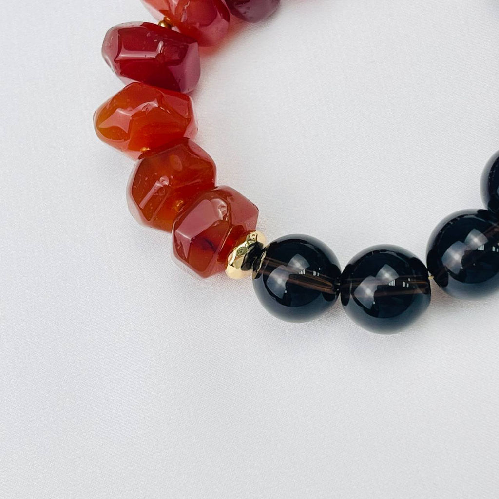 Браслет из Раухтопаза и Сердолика