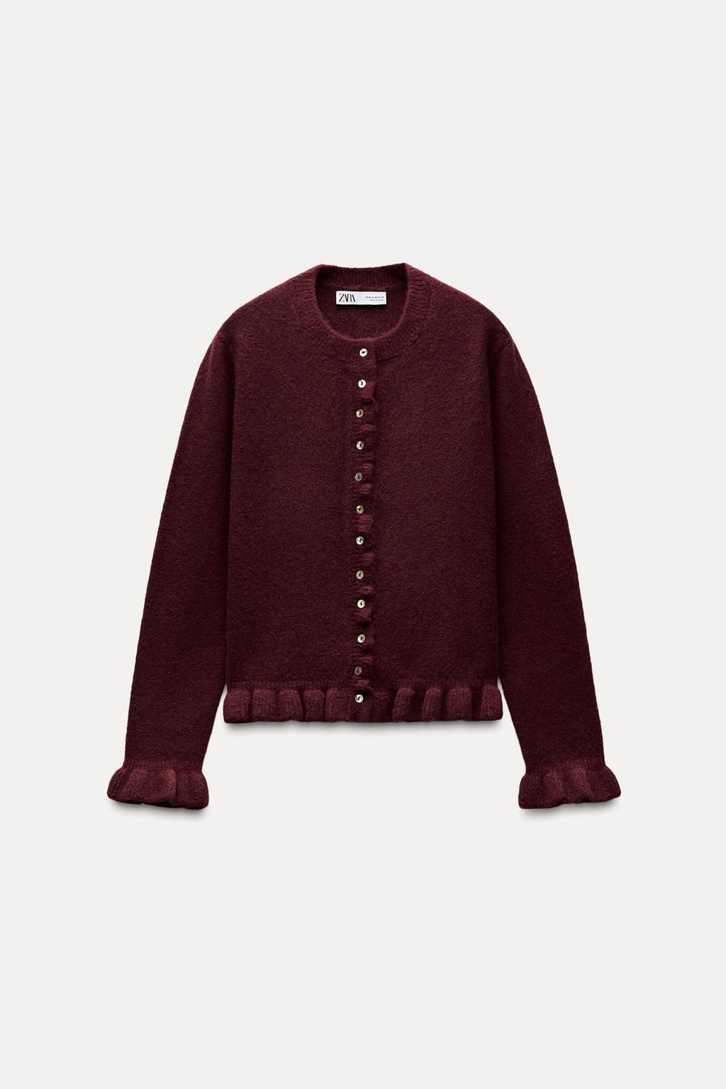 RUFFLED KNIT CARDIGAN - Zara фото 6