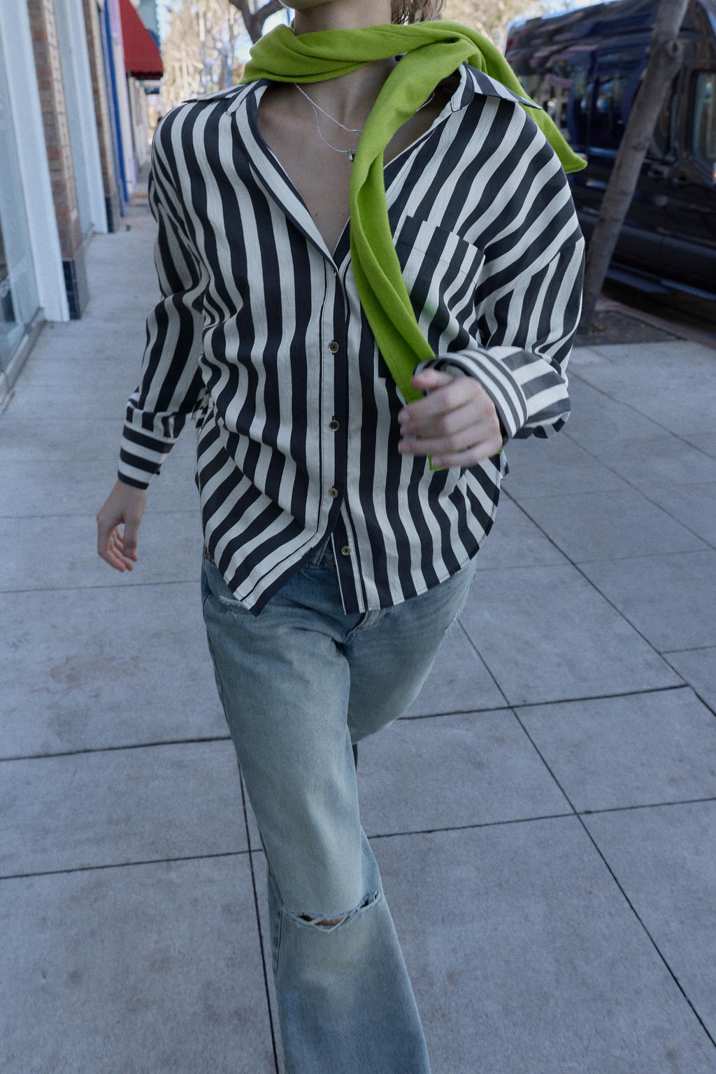 STRIPED SHIRT WITH SIDE LACES - Zara фото 12