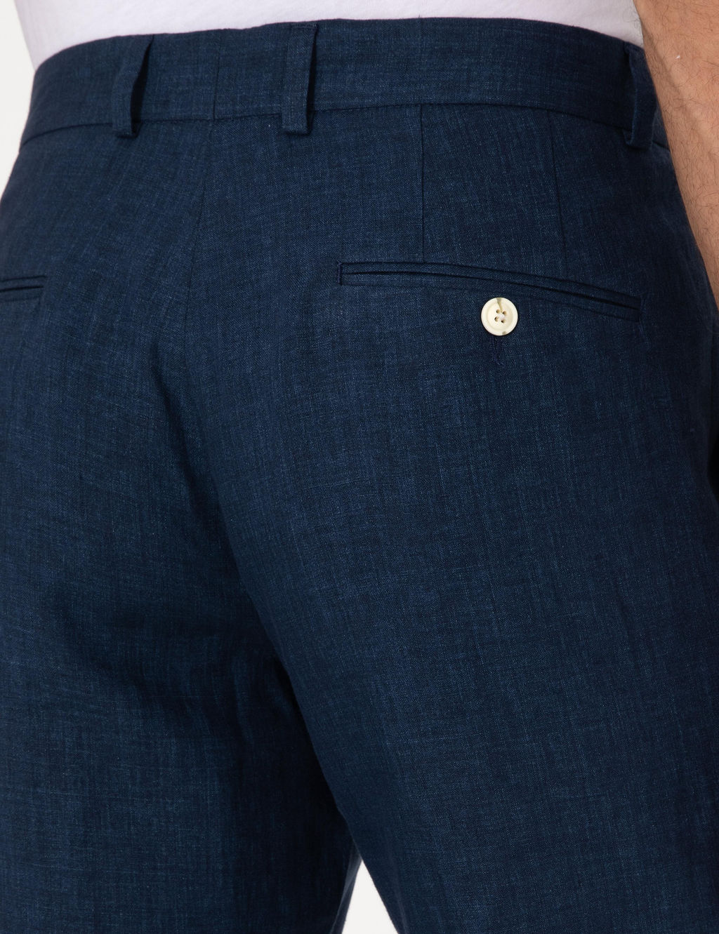 Lacivert Slim Fit %100 Keten Pantolon - Cacharel фото 6