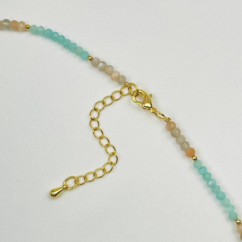 Колье из Амазонита и Лунного камня 42 см +