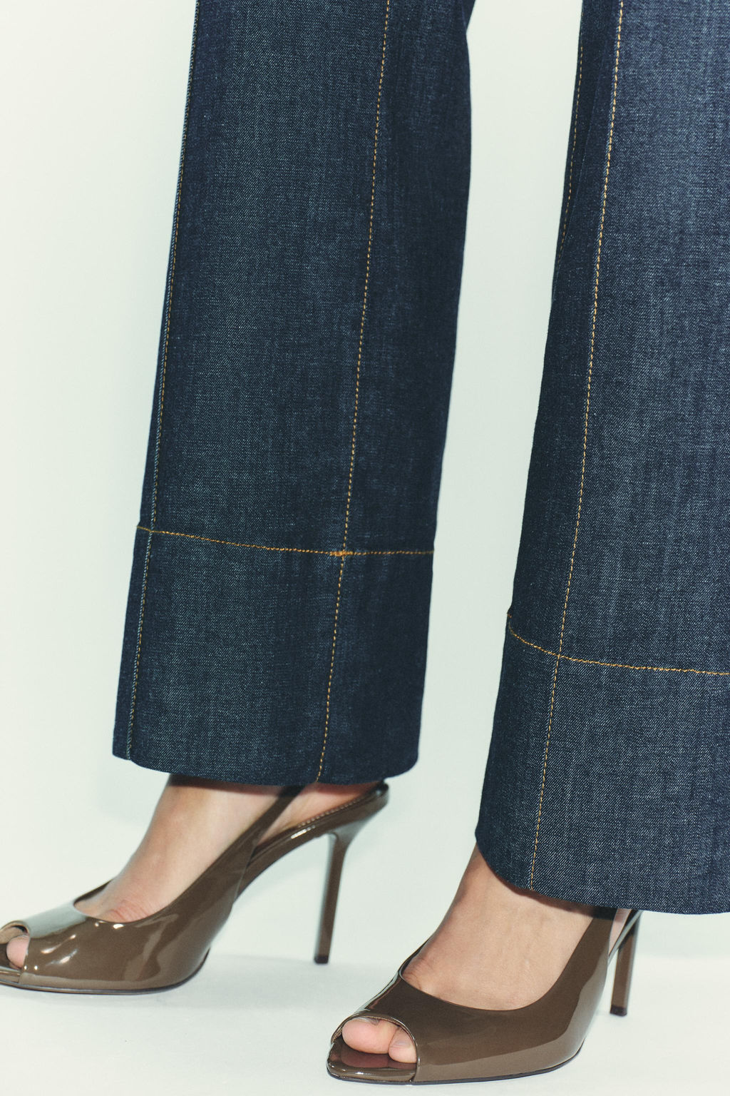 FAUX PATENT OPEN-TOE SLINGBACK HEELS