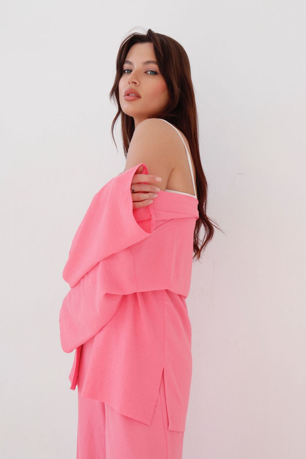 9377 Костюм из кимоно и брюк-палаццо pink - Martichelli фото 10