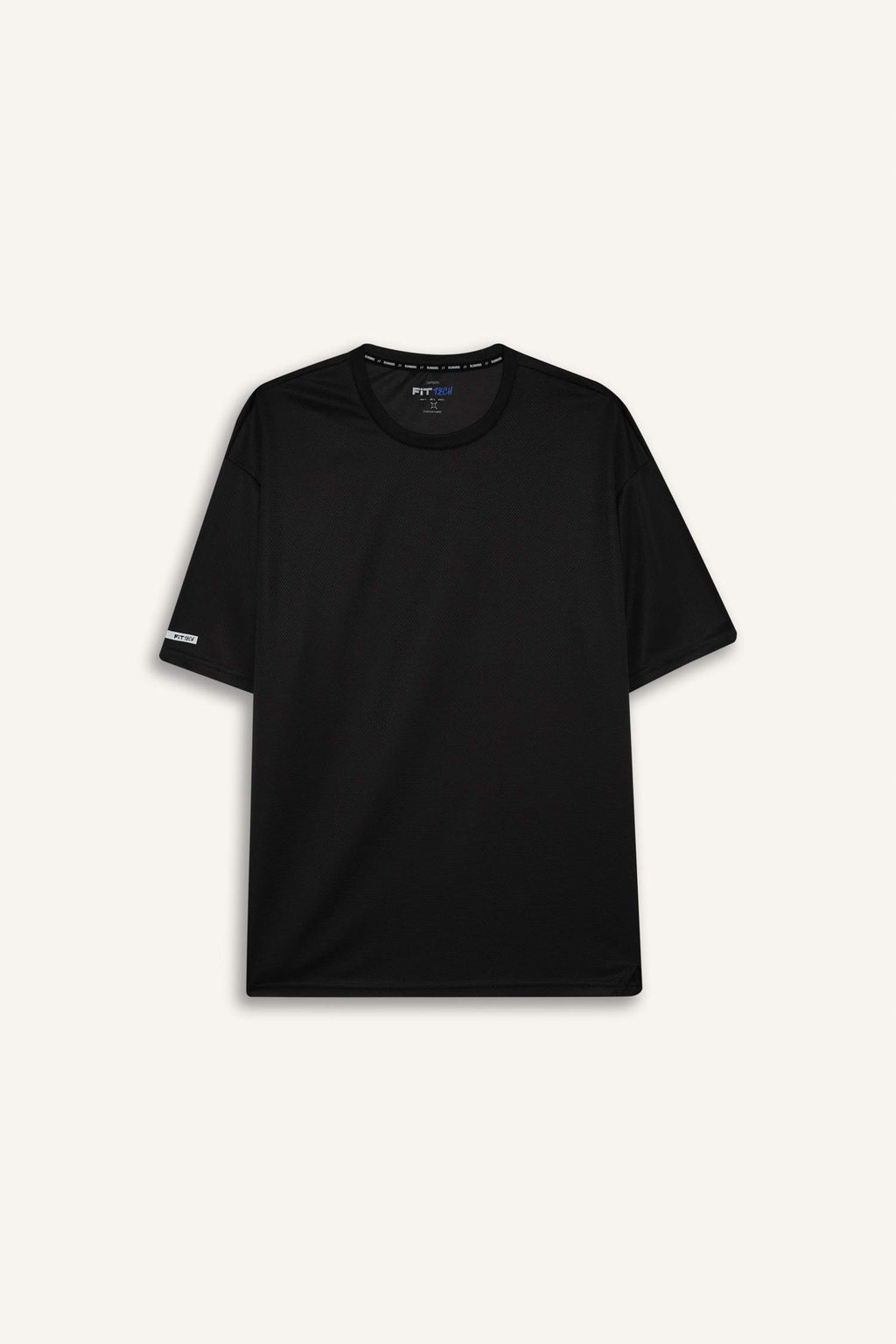 DeFactoFit Boxy Fit Bisiklet Yaka Arma Bask?l? Bask?l? Sporcu K?sa Kollu Tisort  фото 5