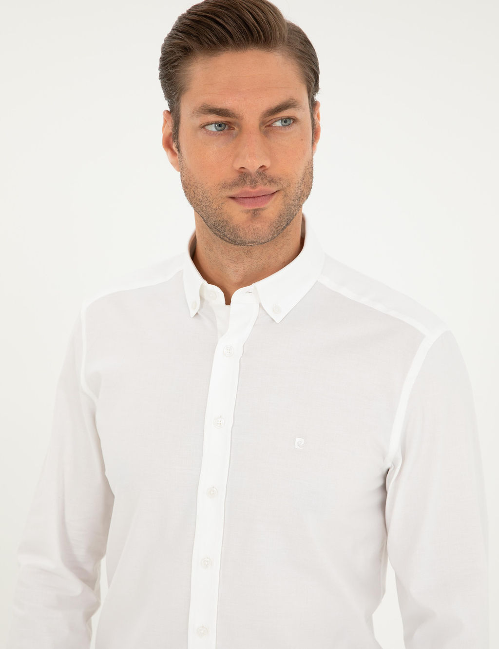 Beyaz Slim Fit Uzun Kollu G_mlek