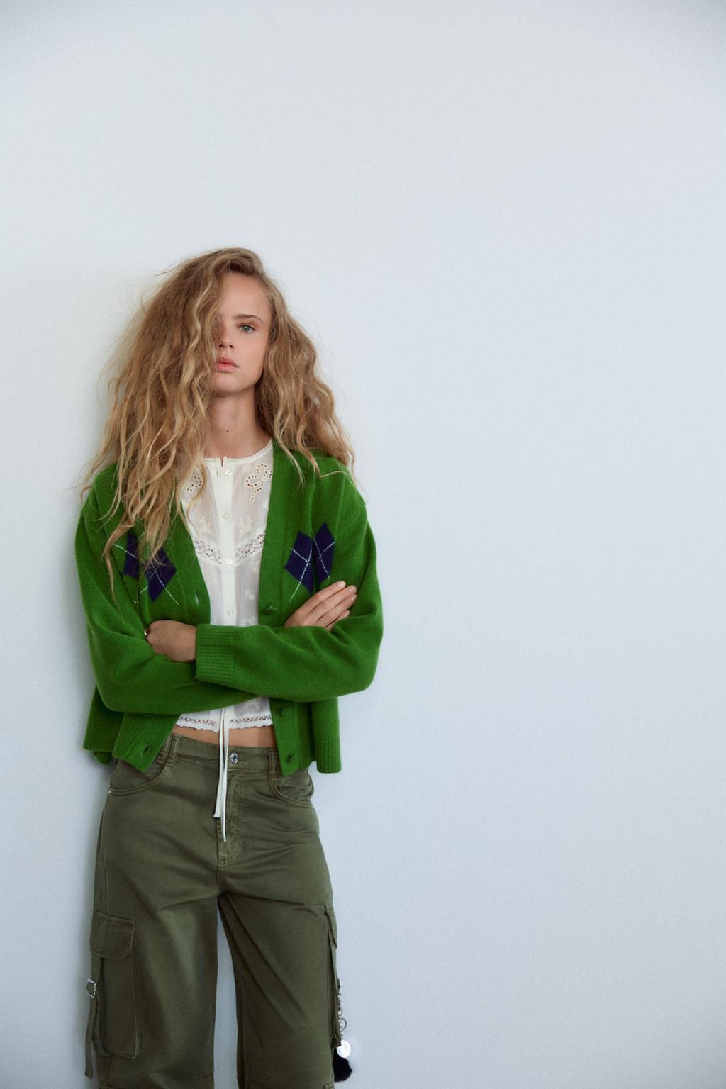 ARGYLE KNIT CARDIGAN - Zara фото 3