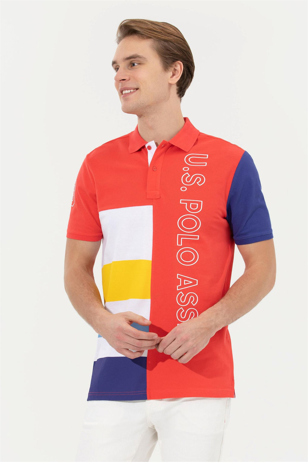U. S. Polo Assn Мужская красная футболка с воротником-поло - U.s. polo assn фото 11
