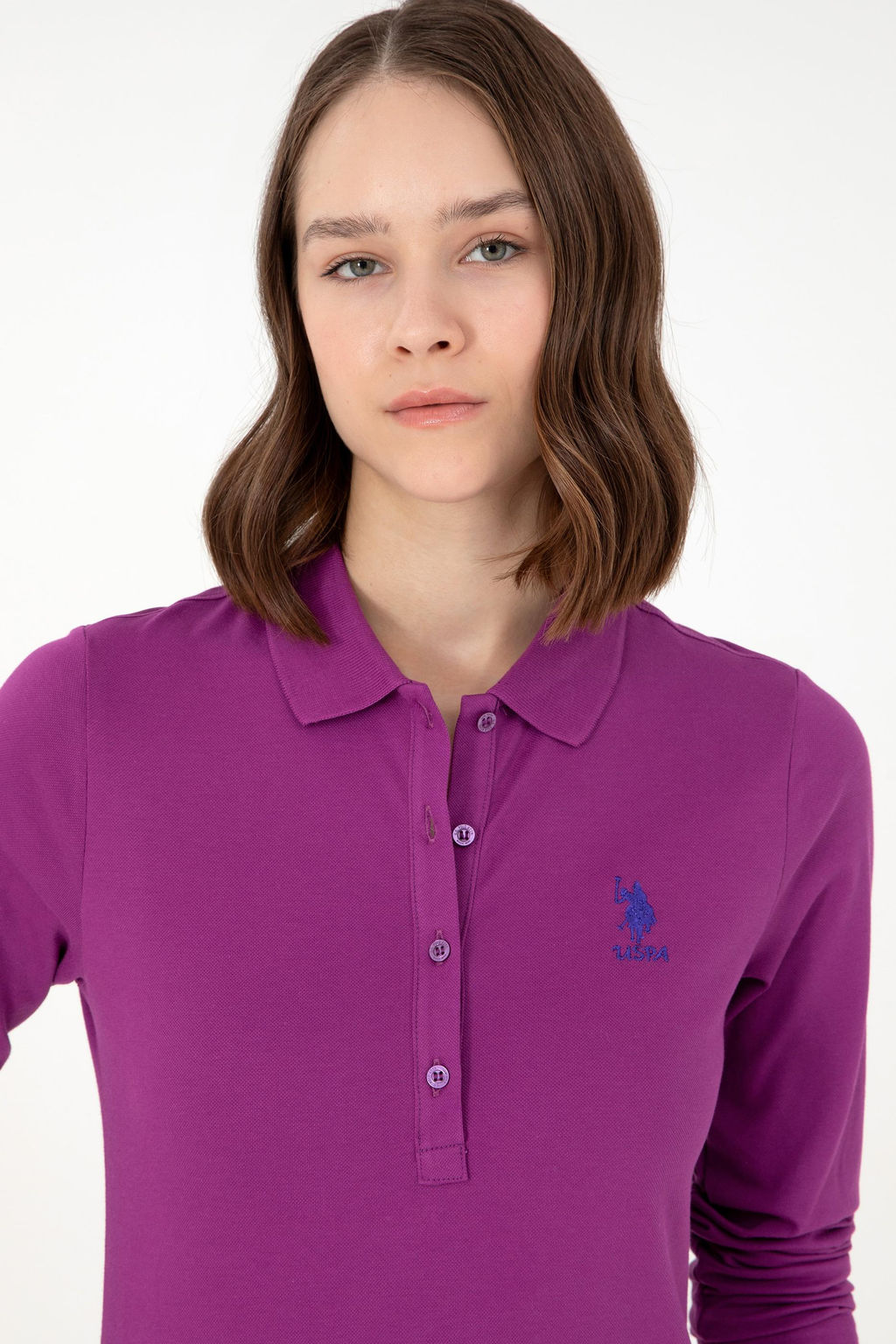 Женский фиолетовый базовый свитшот Неожиданная скидка в корзине - U.s. polo assn фото 2