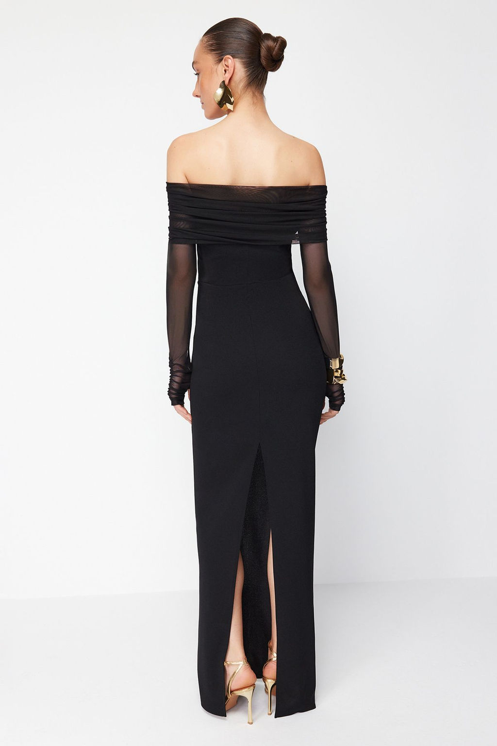 X Zeynep Tosun Siyah Orme Aksesuar ve Eldiven Detayl? Uzun Abiye & Mezuniyet Elbisesi TCLSS24AE00011 - Trendyolmilla фото 6