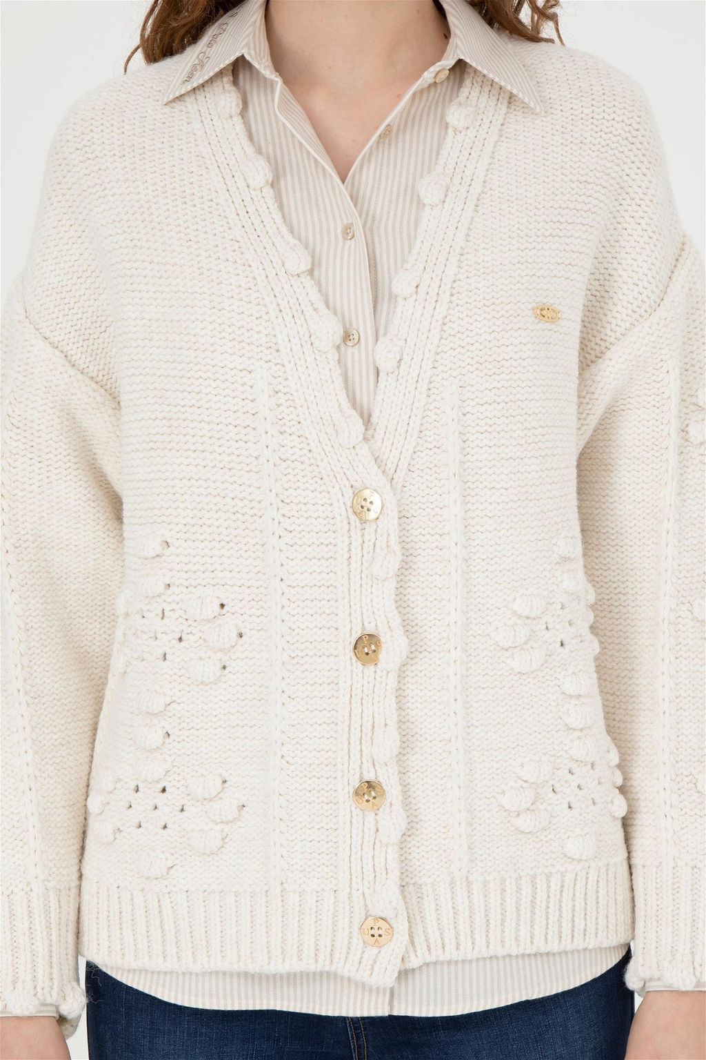 Женский трикотажный кардиган с камнями - U.s. polo assn фото 6