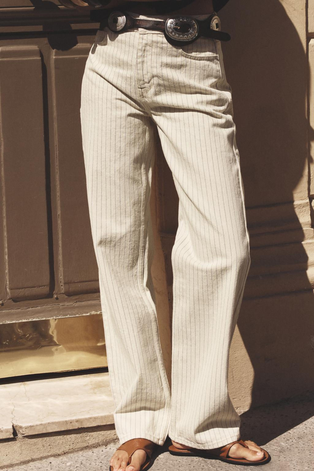 Z1975 STRAIGHT HIGH-WAIST FULL LENGTH STRIPED JEANS - Zara фото 2