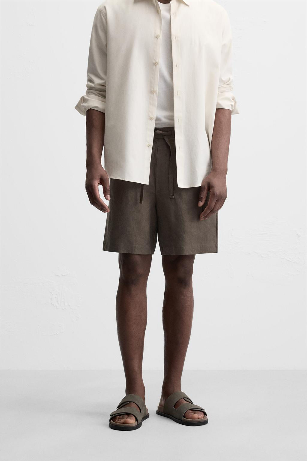 100% LINEN BERMUDA SHORTS - Zara фото 20