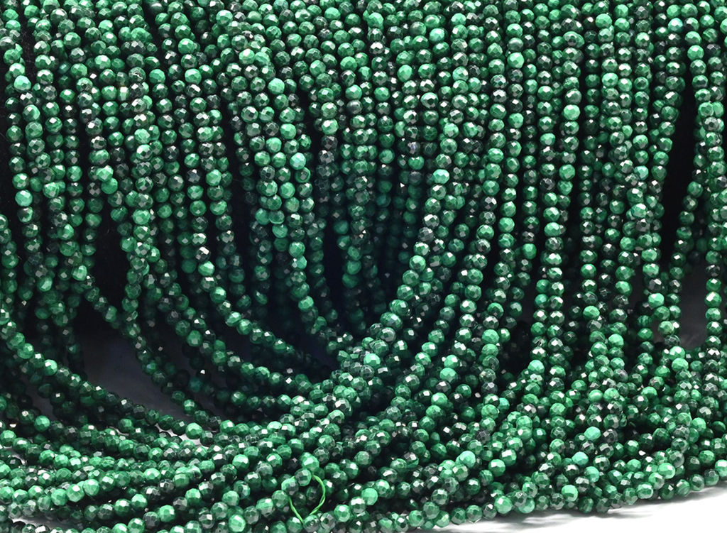 Бусины из малахита шарик гр.2мм, 39см, 180 бусин Радуга камня