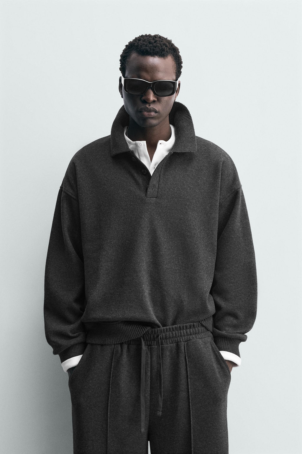 TEXTURED POLO SWEATSHIRT - Zara фото 10