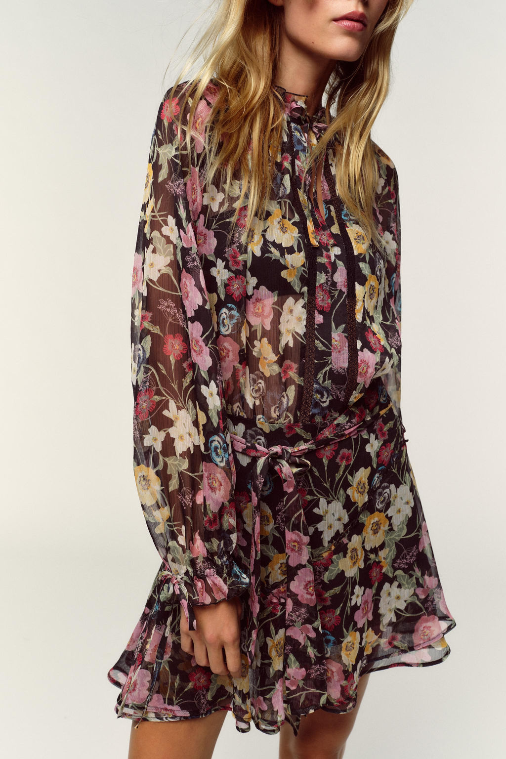 FLORAL PRINT MINI DRESS - Zara фото 3