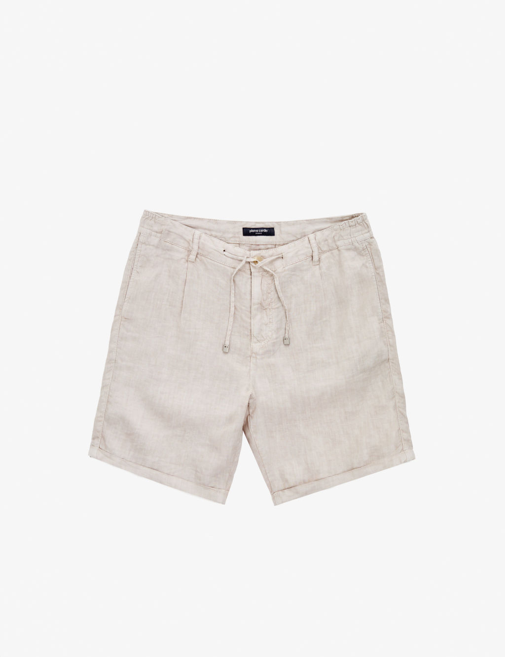 Bej Slim Fit %100 Keten Beli Lastikli Kordonlu Dokuma _ort