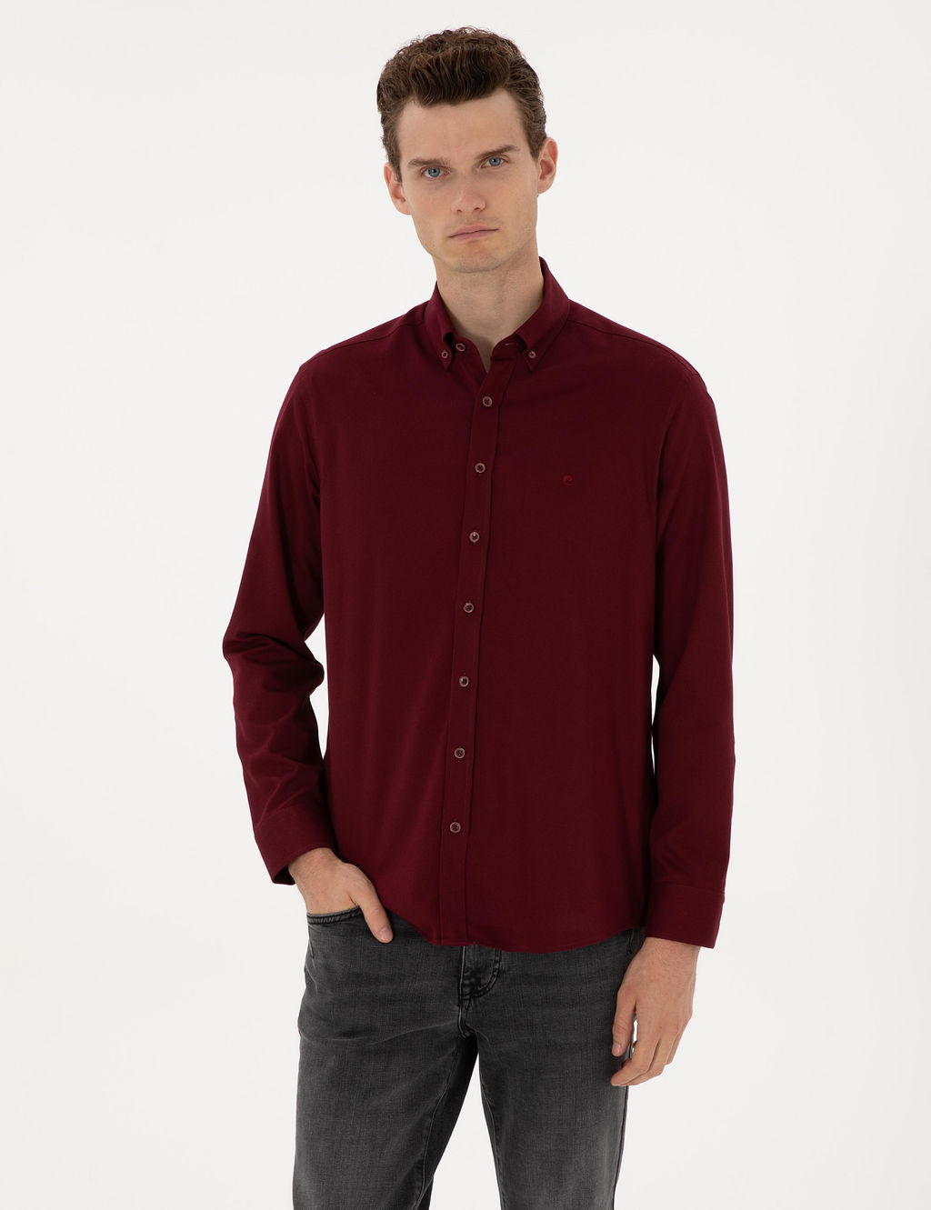 Bordo Regular Fit Uzun Kollu G_mlek - Pierre cardin фото 3